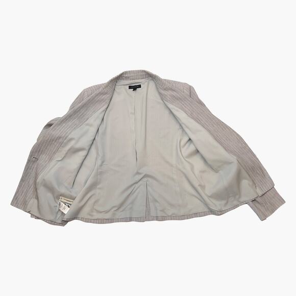 ANN TAYLOR Plus Size Linen Blend Single-Breasted 2 Piece Suit (Gray | Size 16) - Picture 6 of 13